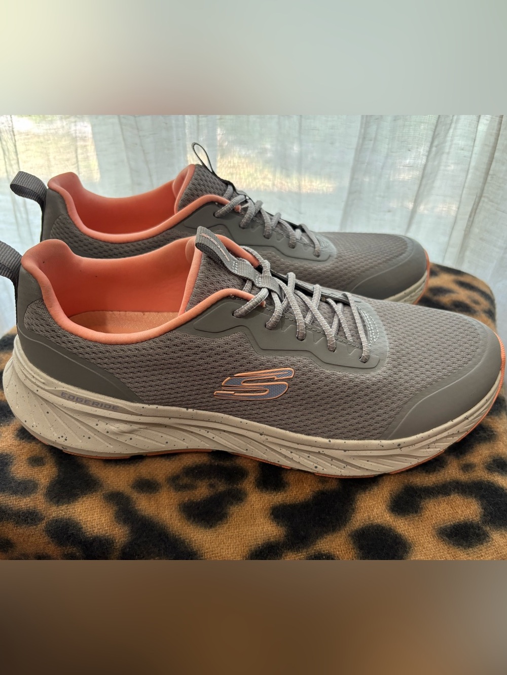 Skechers Gray with Coral Lining Athletic Sneakers